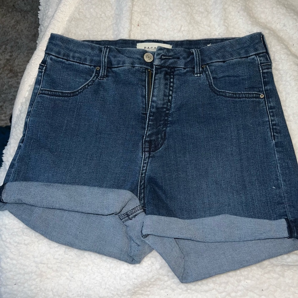 Dark wash blue jean shorts